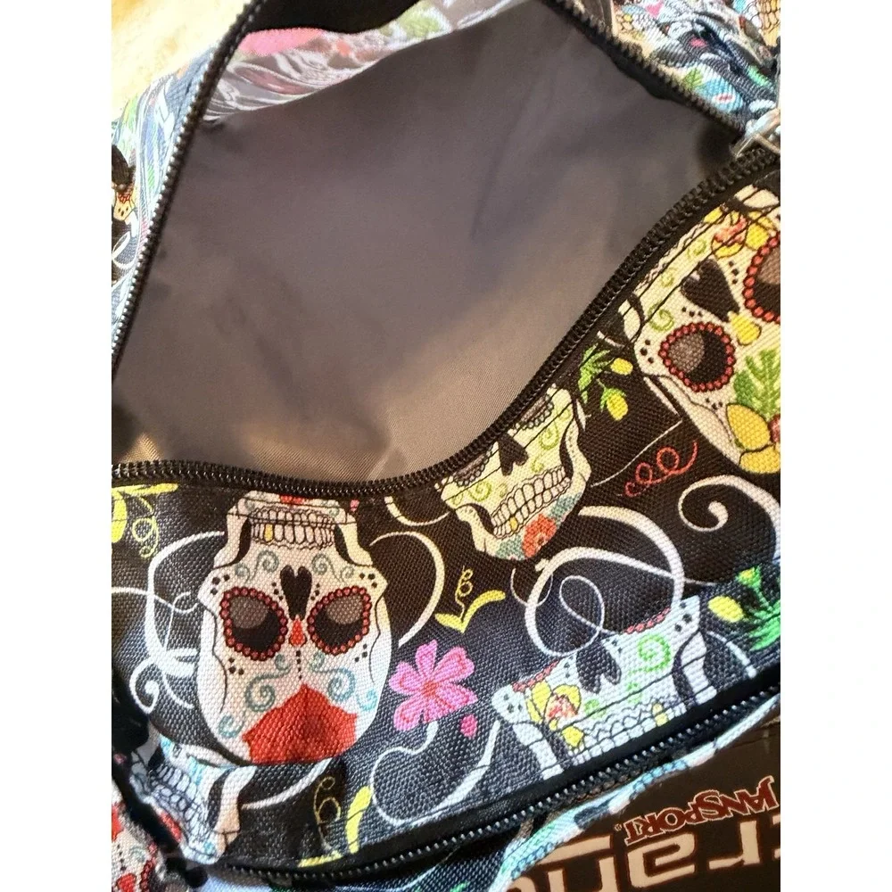 JanSport Trans Supermax Backpack Black Sugar Skull Print y2k grunge edgy goth